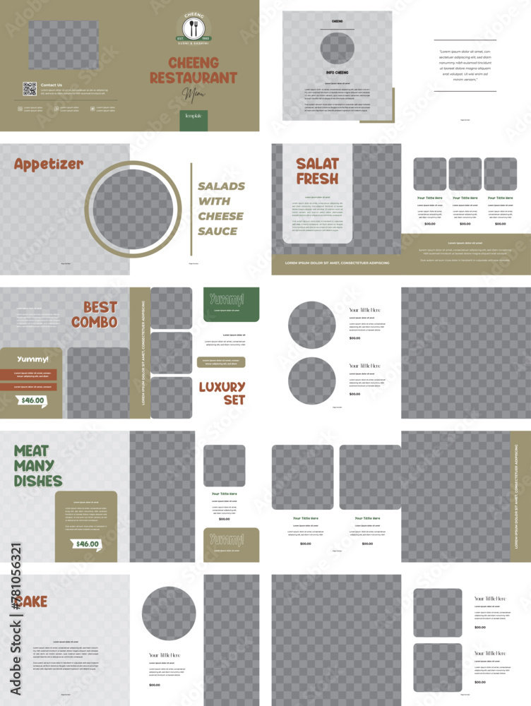 Square Bifold Food Restaurant Menu Brochure Square Bifold Food Restaurant Menu Brochure