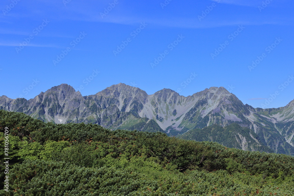 The Hotaka mountain range seen from Mt.Chogatake