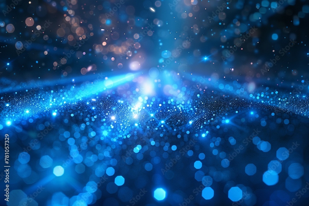 Abstract composition of shimmering blue light flashes in a futuristic spectacle ,3DCG,clean sharp focus Abstract composition of shimmering blue light flashes in a futuristic spectacle ,3DCG,clean sharp focus