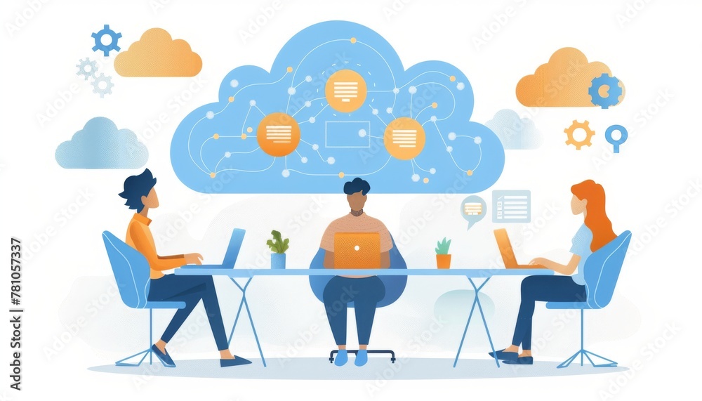 Digital technology, technical cloud support customer service concept, it's support data exchange. Digital technology, technical cloud support customer service concept, it's support data exchange.