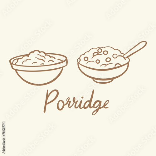 Beautiful line illustration of porridge 