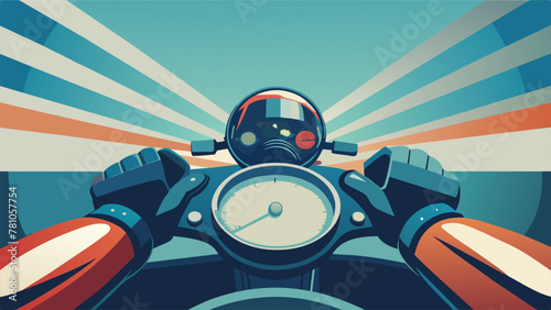 A closeup of a riders hand gripping the throttle of their modified bike the speedometer in the background showing a dangerously high number as
