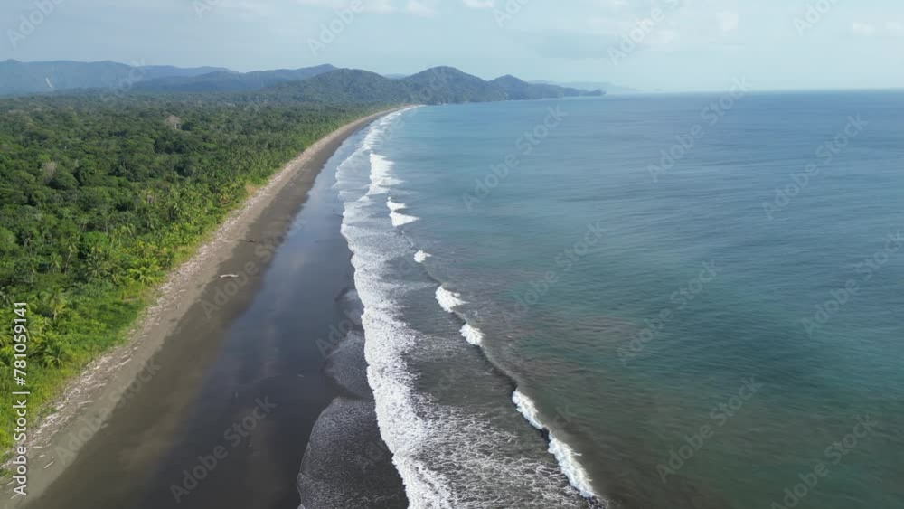 Flying over remote Playa Cuevita beach in the lush Chocó department on the Pacific Coast of Colombia Flying over remote Playa Cuevita beach in the lush Chocó department on the Pacific Coast of Colombia