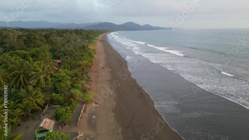 Aerial view of remote Playa Cuevita near El Valle in the Chocó department on the Pacific Coast of Colombia photo