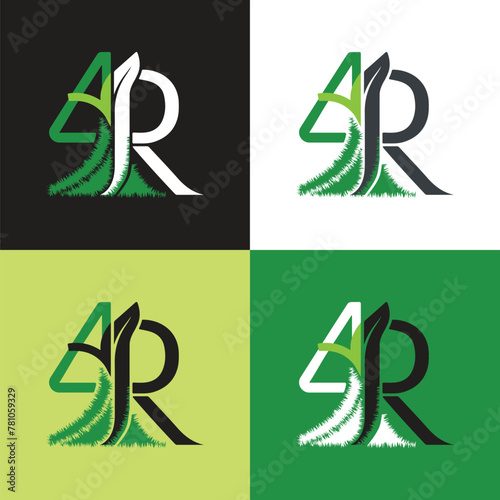 4R Tree Overlap with Grass Lawn Care Business Iconic Logo (ID: 781059329)