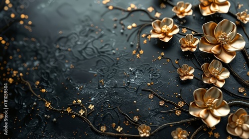 Special background geometric Gradient graphic pattern. black and gold.