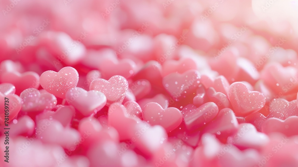 Obraz premium A close up of a pile of candy hearts, perfect for Valentine's Day cards and social media posts
