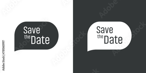 save the date sign on white background 