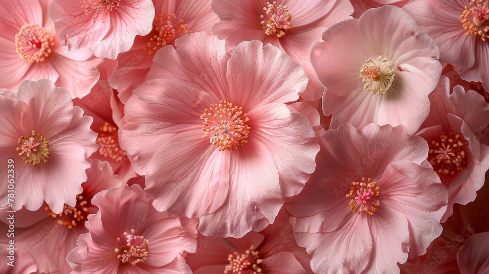   A cluster of pink flowers surrounded by more pink flowers
