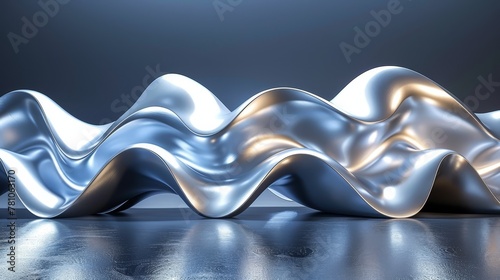  A shiny wave on a mirror-like surface, illuminated by light from above and below