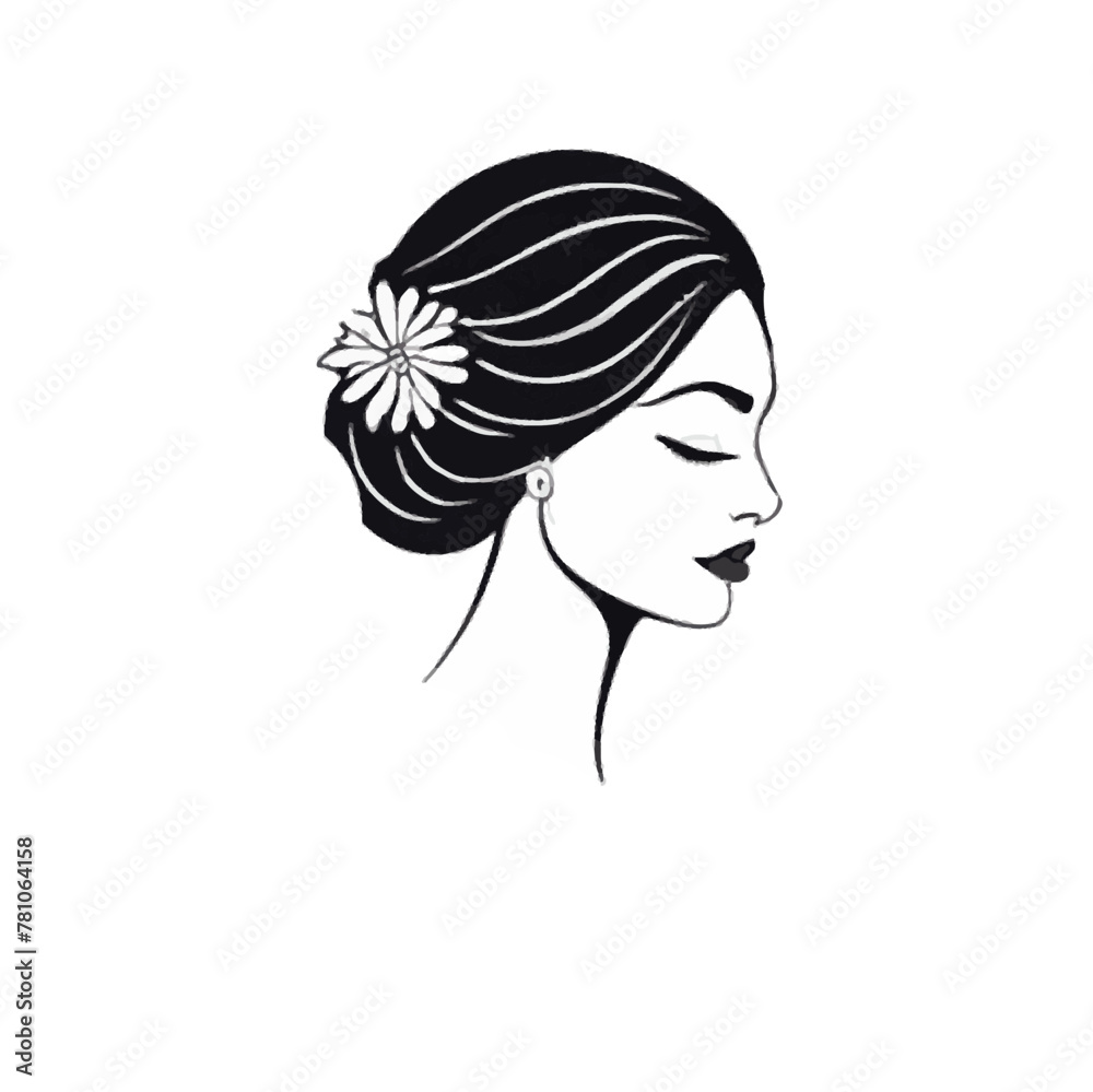 Beautiful woman face Logo