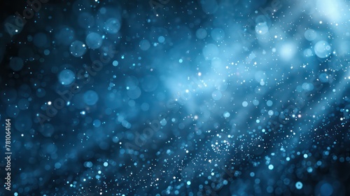 Stellar Dust  Cosmic Bokeh - Abstract background of blue bokeh lights resembling a starry night.