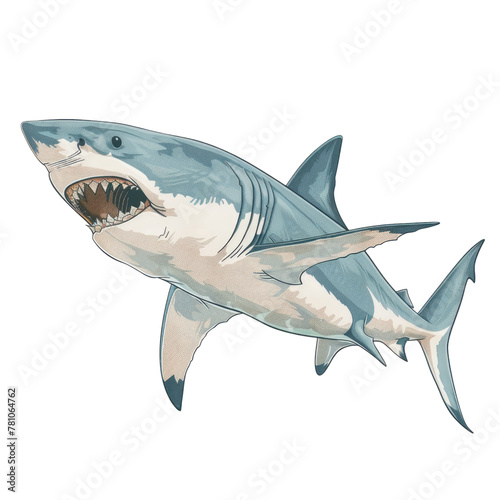 A shark with a big open mouth and sharp teeth