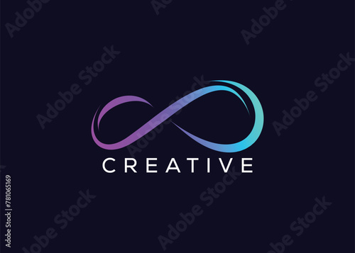 Creative and minimal colorful infinity logo vector template. Modern limitless colorful logo