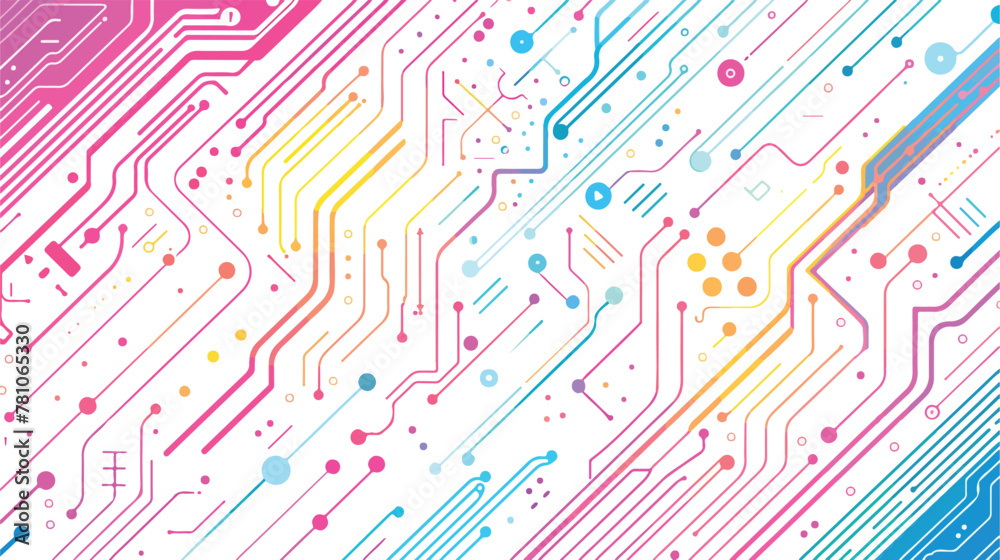 Technology Circuits Network background. Editable vector
