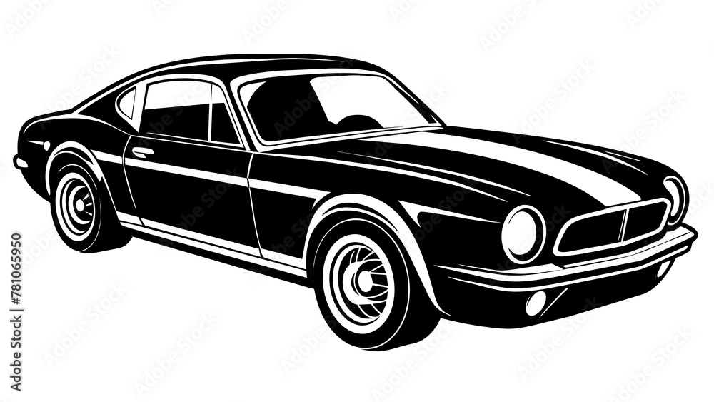 Classic Sports Car Silhouette: Timeless Elegance in Motion