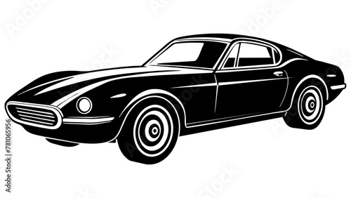 Classic Sports Car Silhouette  Timeless Elegance in Motion