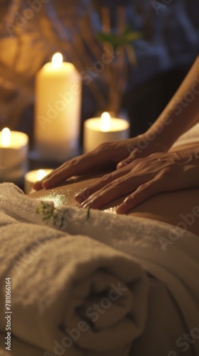 a person receives a shiatsu massage, the practitioner applying pressure to specific energy points