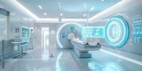 Advancing Healthcare  A Futuristic Medical Scanning Room Equipped with Cutting-Edge Diagnostic Technology  Generative AI