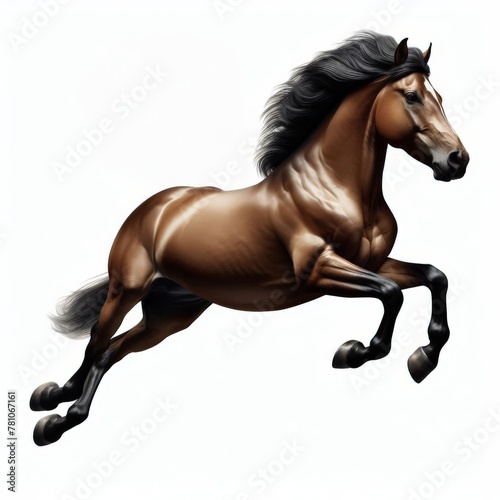 Image of isolated horse against pure white background  ideal for presentations 