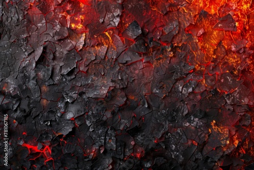 Fire embers texture, glowing reds and oranges, fading to smoky greys