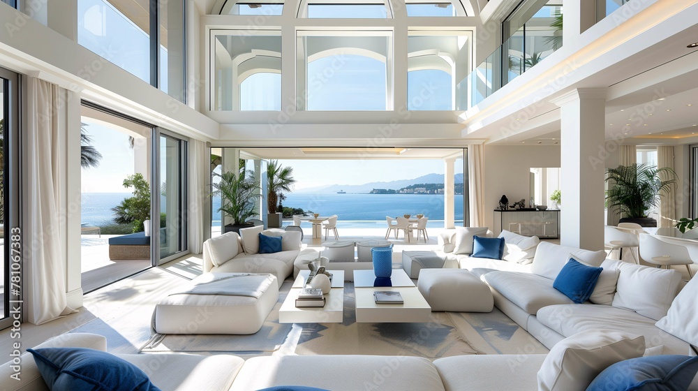Luxury Beachfront Home Interior with Ocean View Luxury Beachfront Home Interior with Ocean View