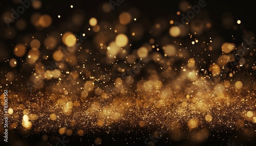 Bokeh light effect with jewelry gold star background, gold stars with sparkling the golden background