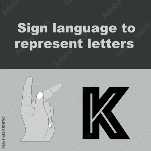 American Sign Language Letter K Hand Sign Clean Studio Background