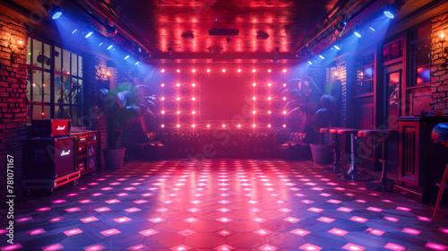 colorfully lit disco and party room photo