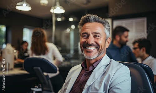 Smiling Man Sitting in Chair