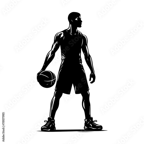 Vector Basketball players silhouettes, Basketball silhouettes, Male, female, basketball players silhouettes photo