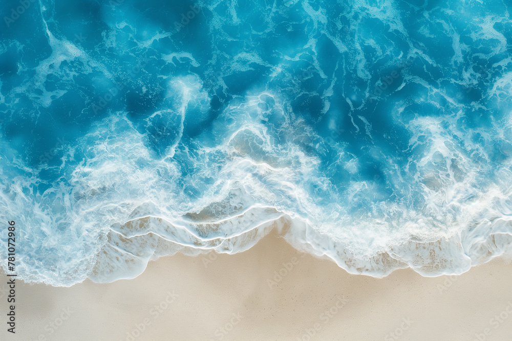 Beautiful beach with white sand and turquoise water, top view Beautiful beach with white sand and turquoise water, top view