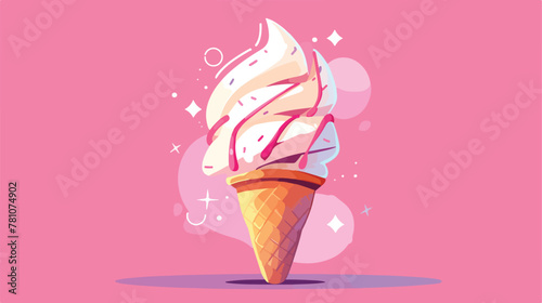 Flavor circular shaped ice cream cone or popsicle w