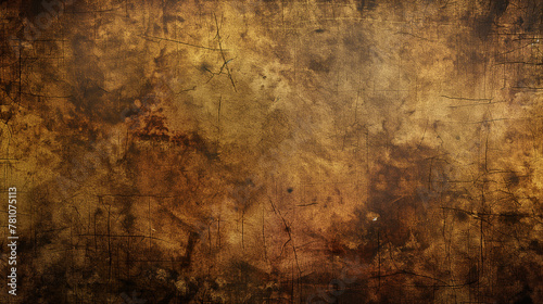 The aged brown texture evokes nostalgia, with a weathered, rustic appearance and visible wear and patina patterns photo