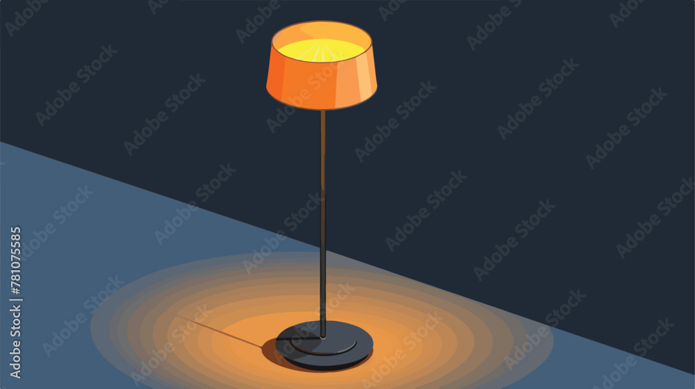 Floor Lamp on a Long Stalk. Floor lamp with Round S