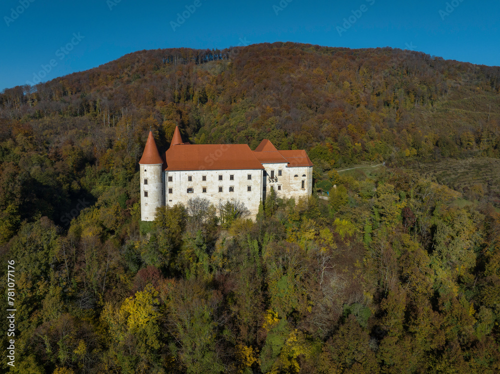 Medieval Bizeljsko castle near river Sotla in Štajerska region, Slovenia