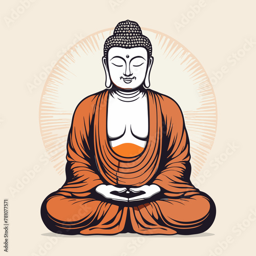 Tranquil Buddha Meditation Illustration