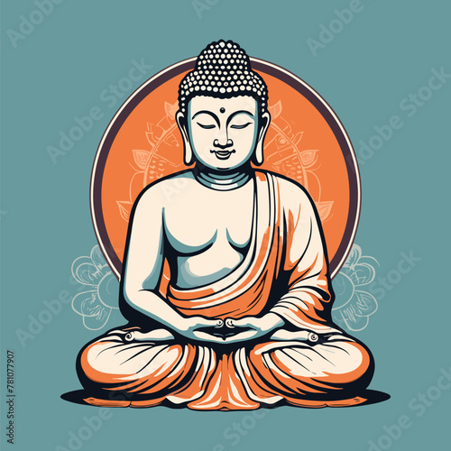 Enlightened Meditation Buddha Vector