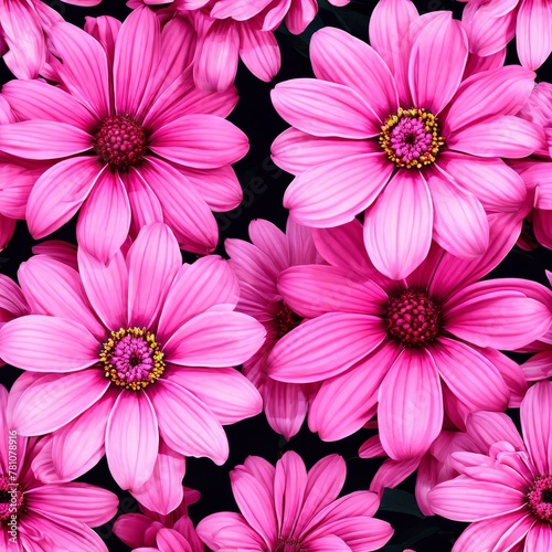 A beautiufl collection of purple gerbera flower faces. Close-up.