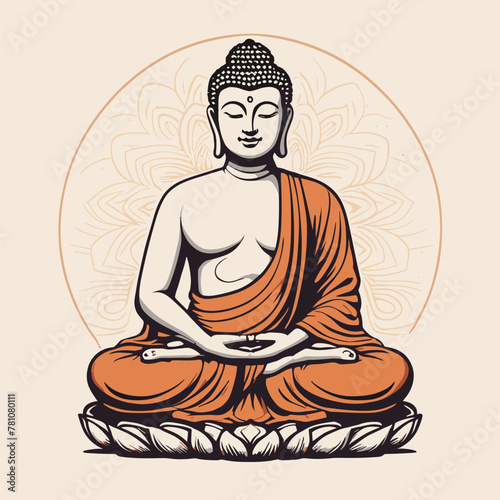 Vector graphic of a Meditation Buddha, capturing the essence of peace and meditation