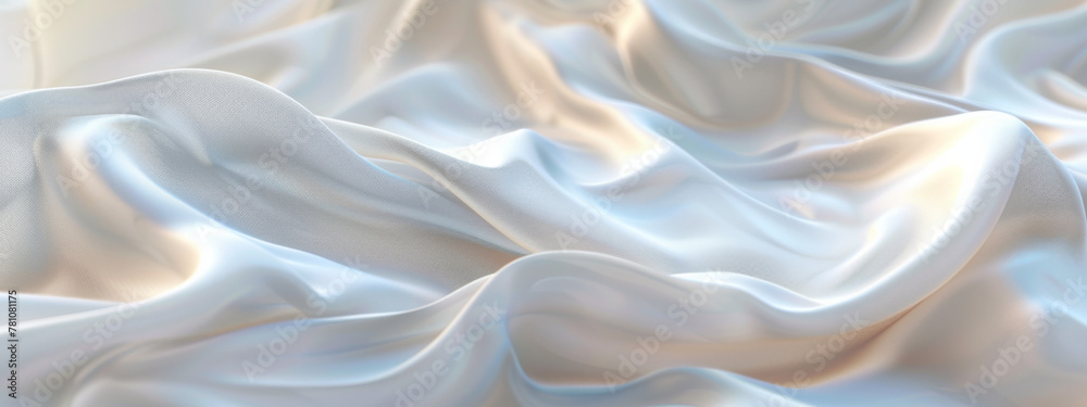 Fototapeta premium Abstract white background with smooth waves and folds