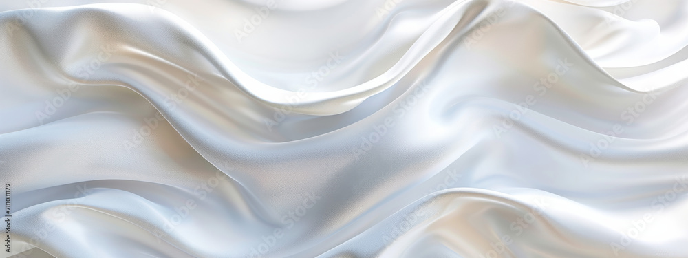 Fototapeta premium Abstract white background with smooth waves and folds