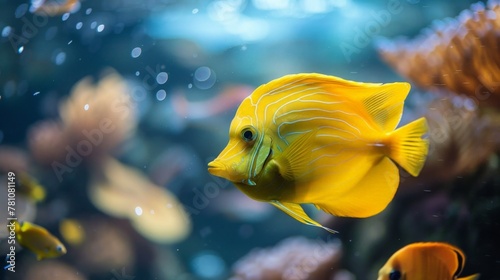 Yellow fish swimming tank © 2rogan