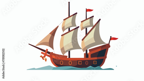 Ship icon Flat. flat vector isolated on white background