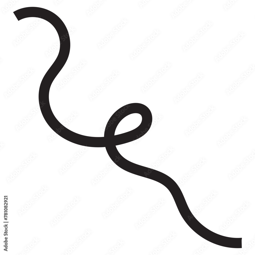 Fototapeta premium Squiggle and swirl lines. Set of hand drawn calligraphic swirls. Vector illustration in doodle style