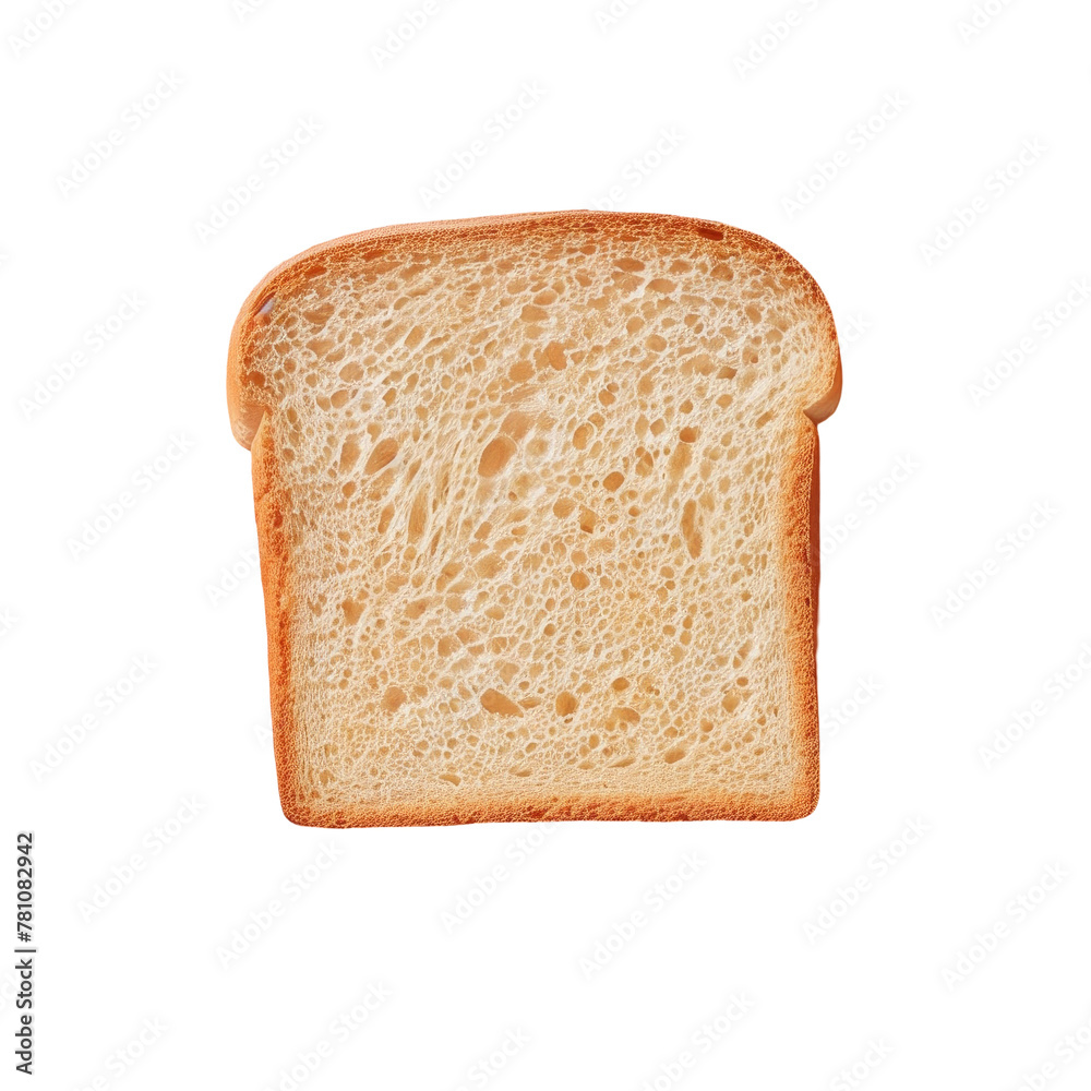 A slice of bread with a Transparent Background A slice of bread with a Transparent Background