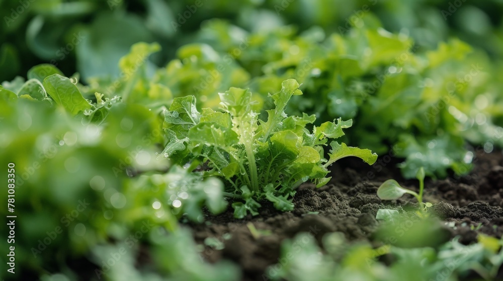 Lettuce growing in garden