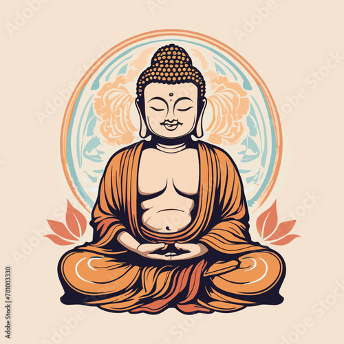 Serene Meditating Buddha Isolated Graphic