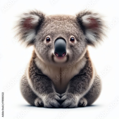 Image of isolated koala against pure white background, ideal for presentations 