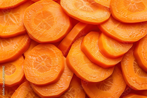 Close-up of fresh carrot slices